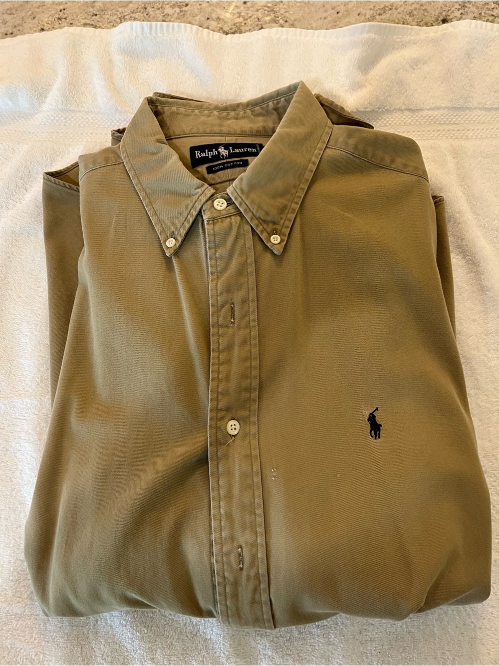 Ralph Lauren Olive Green Button-Down Casual Shirt